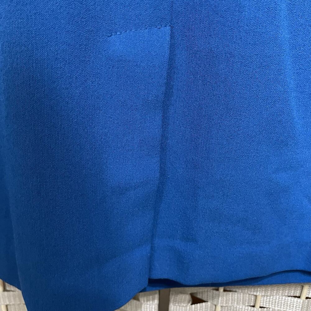 Adrianna Papell Tuck Detail Sheath Dress Size 16 Royal Blue Crepe Sleeveless NEW - Picture 6 of 12